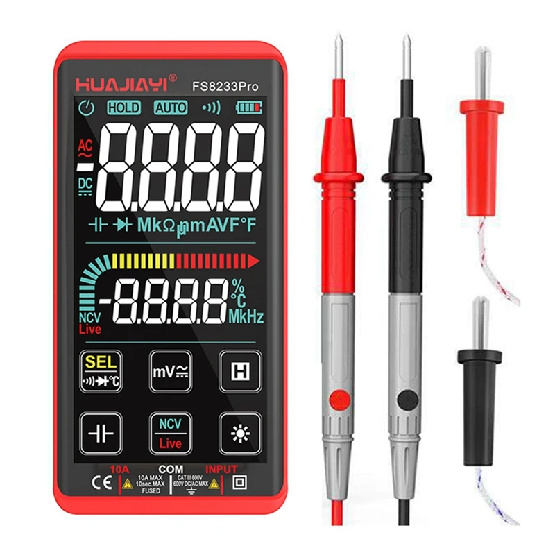 HUAJIAYI Fs8233pro Touch Multi Meter 10A AC DC Multitester Automatic Smart Digital Multimeter Electrician Ohm Hz Capacitance