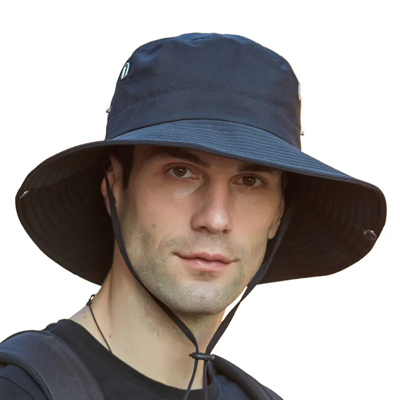 New Summer 2022 Mesh Breathable Fisherman Cap Penney Hat For Men Outdoor Mountaineering With Large Overhang Sun Shade