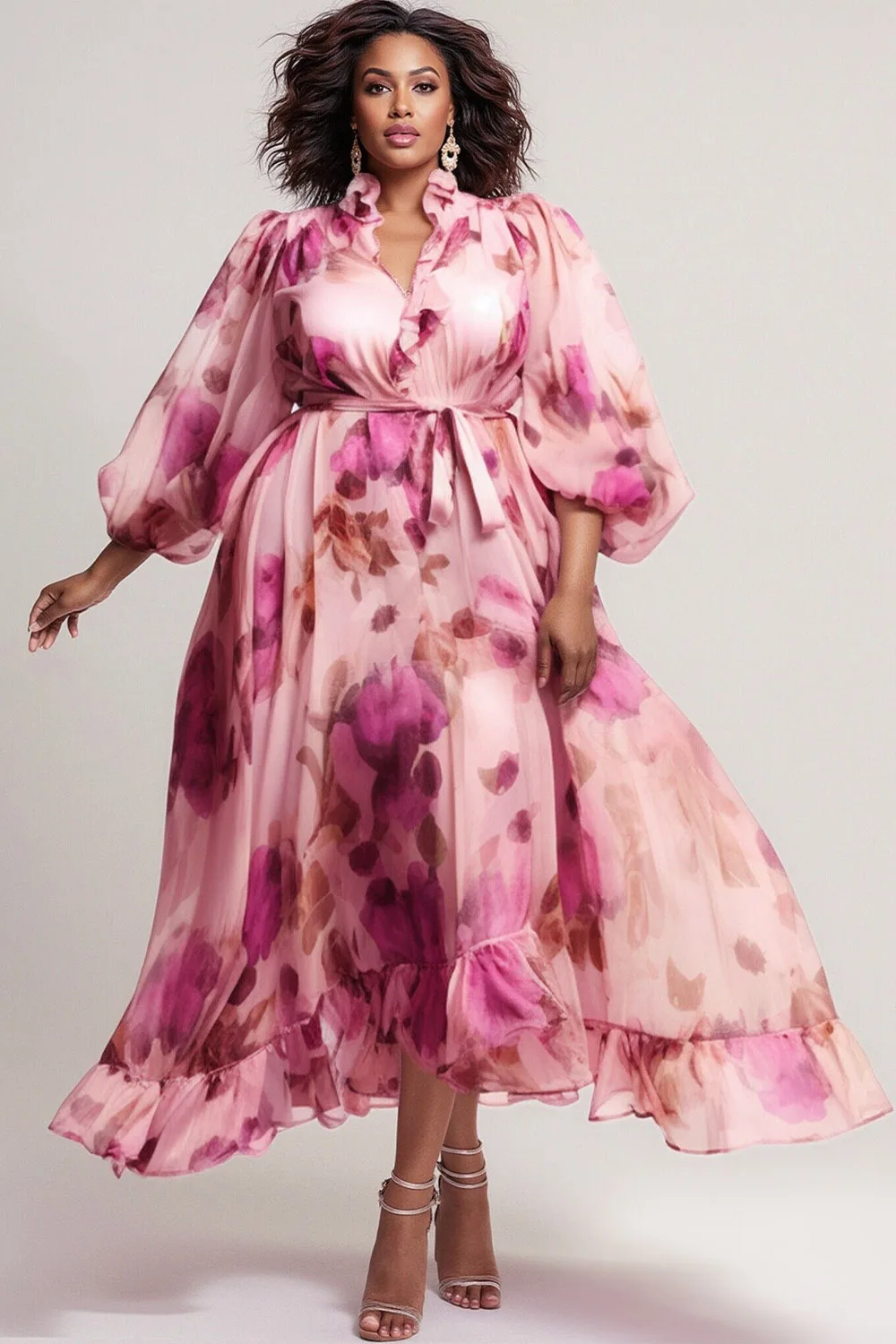 

Plus Size Wedding White V Neck Half Sleeve See Through Lace Maxi Dresses