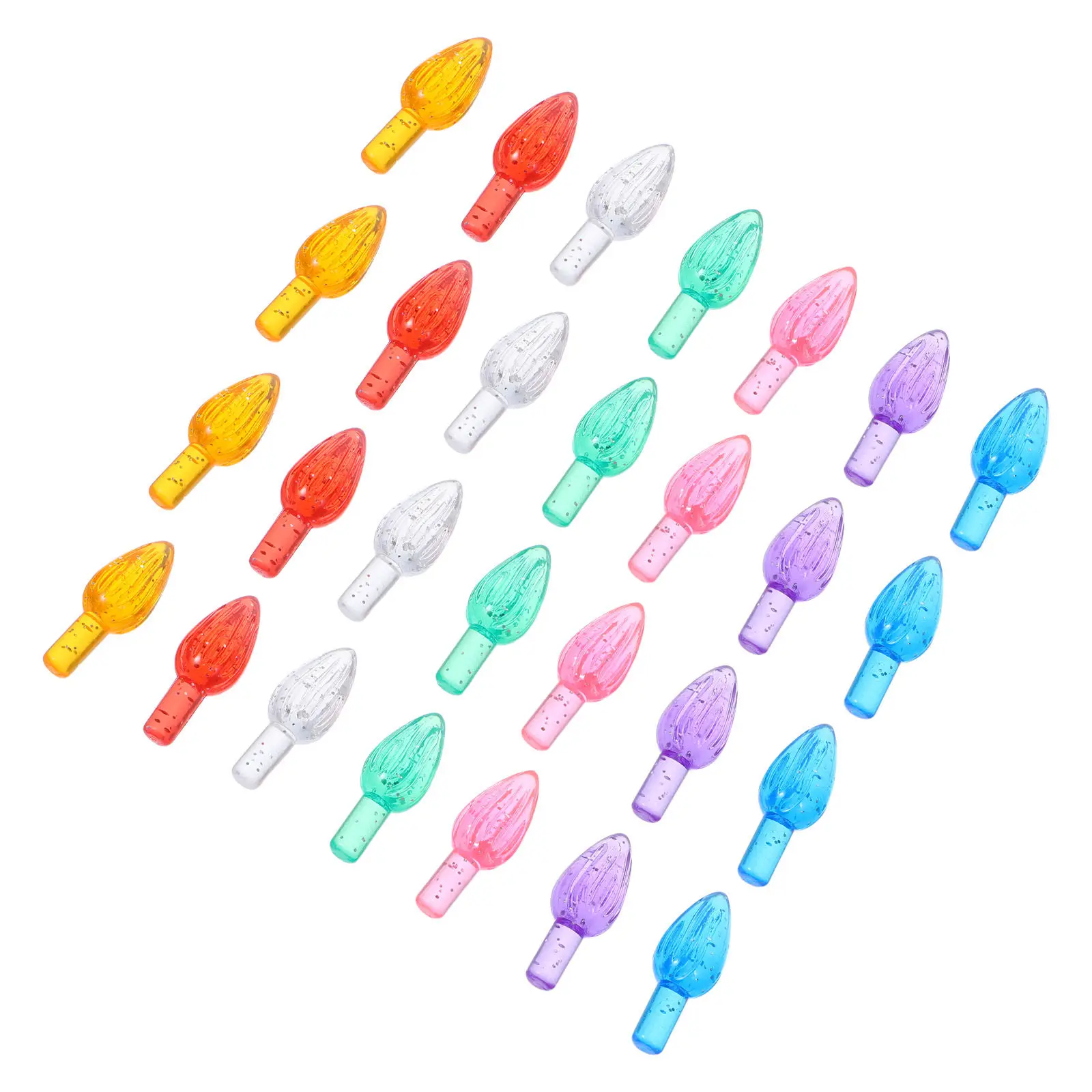 Ceramic Christmas Tree Bulbs 100pcs Multicolor Vintage Holiday Decor Replacement Lights