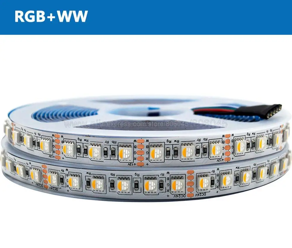 5m 4 Color in 1 RGBW/RGBWW LED Strip Tape 60/84/96/120LEDs/m 5050 SMD Flexible High Brightness Light Bar DC 12V 24V IP20/65/IP67