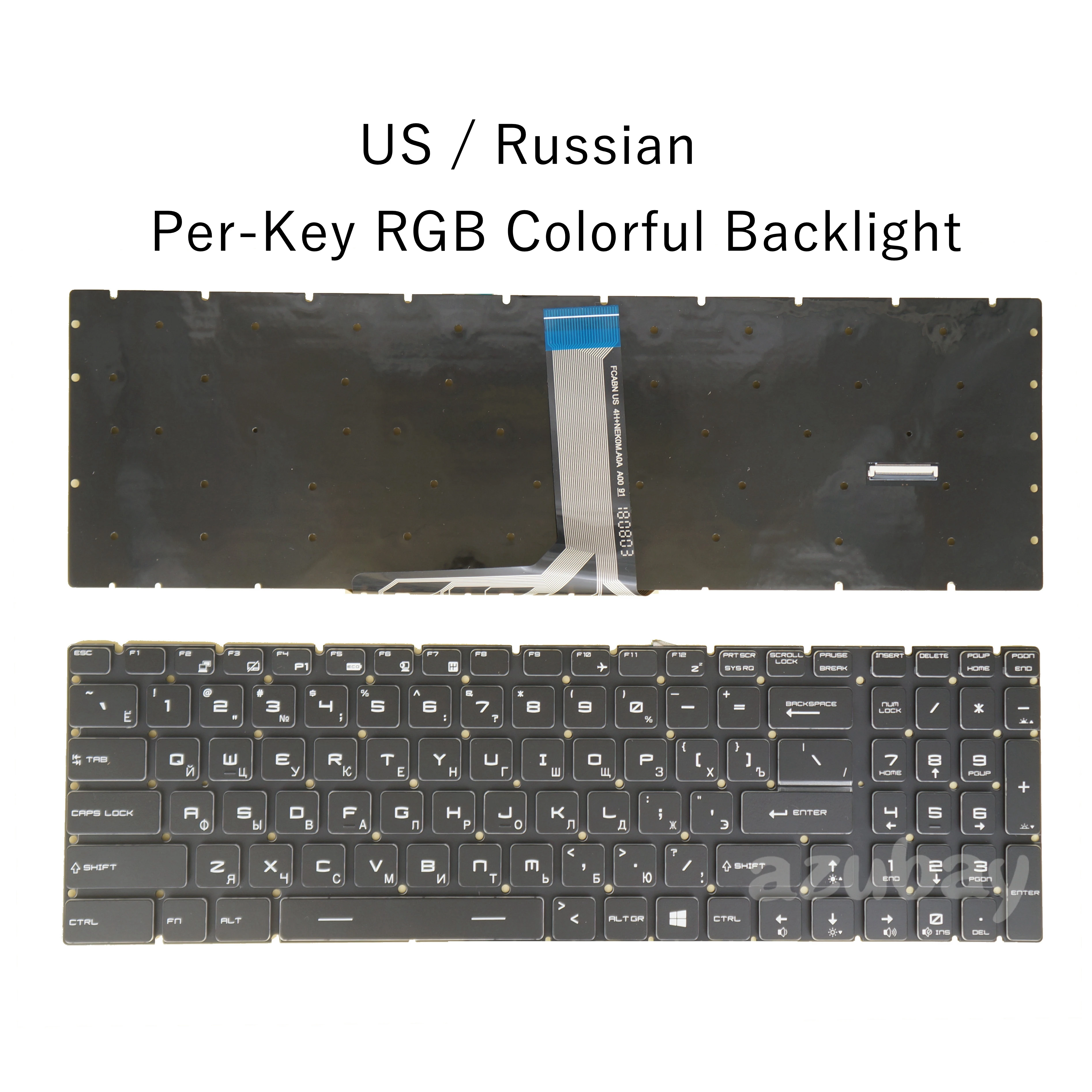 

US RU Russian Laptop Keyboard For MSI GE75 RAIDER 10SE 10SF 10SFS 10SGS 8RE 8RF 8SE 8SF 8SG 9SE 9SF 9SG Per-Key RGB Backlit