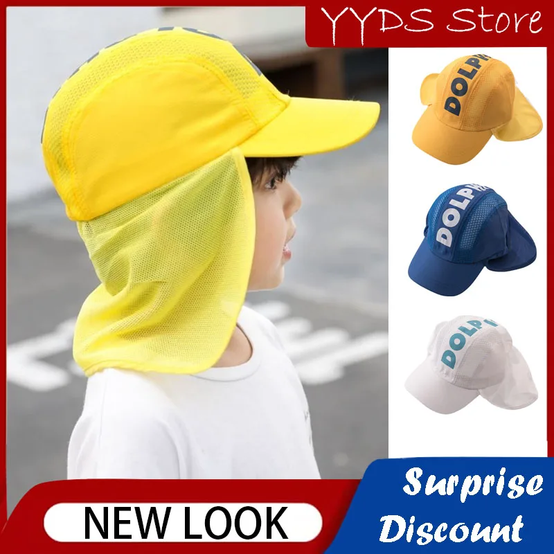 Baby Quick-drying Baseball Cap Boys and Girls Beach Hat Sun Hat Wild Riding Baseball Cap Neck Protection Children's Cap