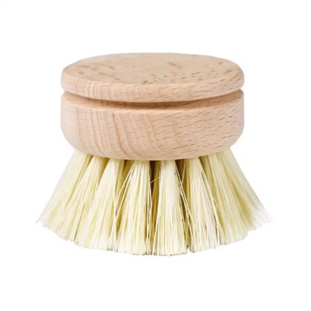 Handle Pot Brush Long/short Round with High Density Bristle for Stain Removal Wooden Kitchen Cleaning Tool