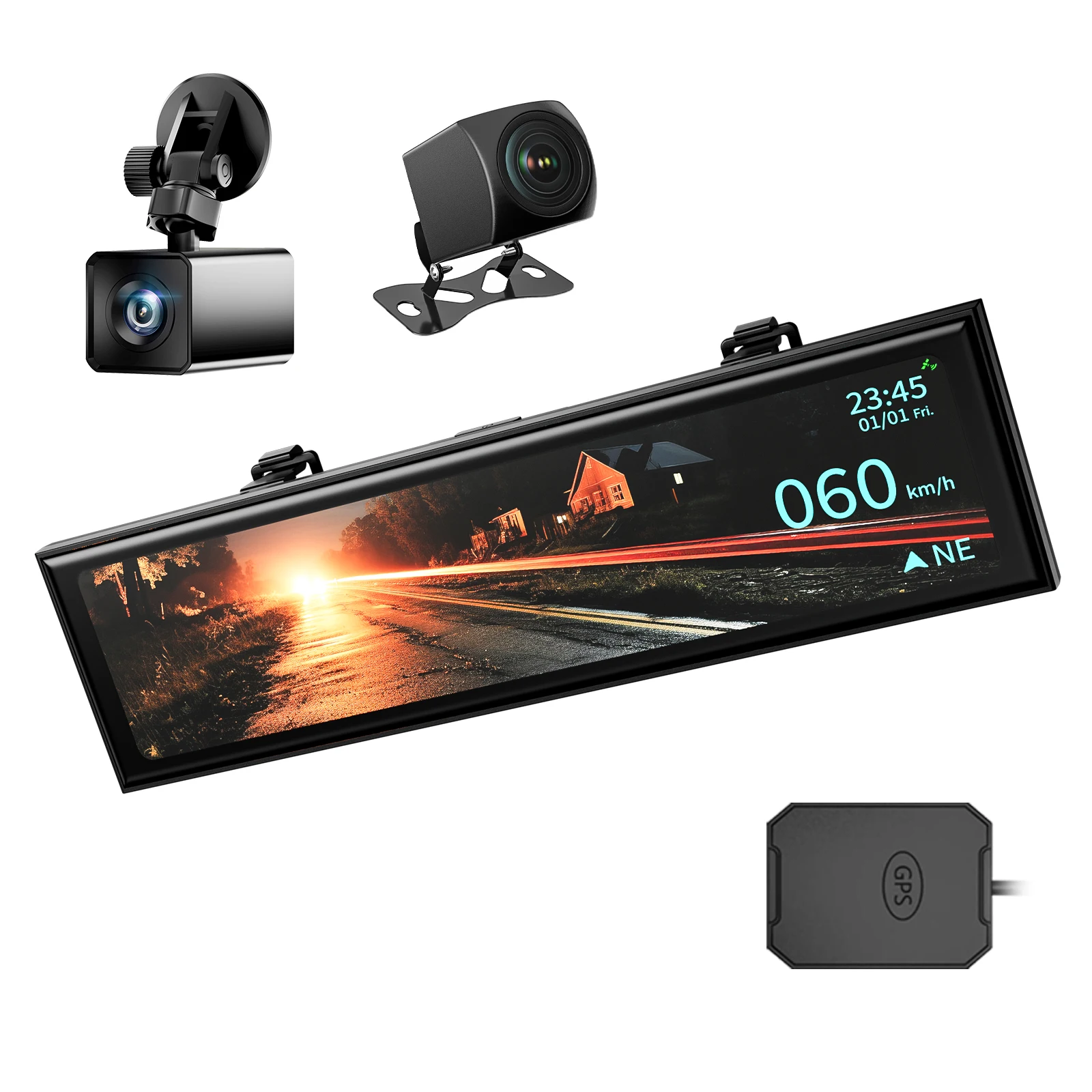 AKEEYO High Performance Loop Recording 11.26inch Ips Car Camera Recorder Front and Rear Dash Cam for Cars