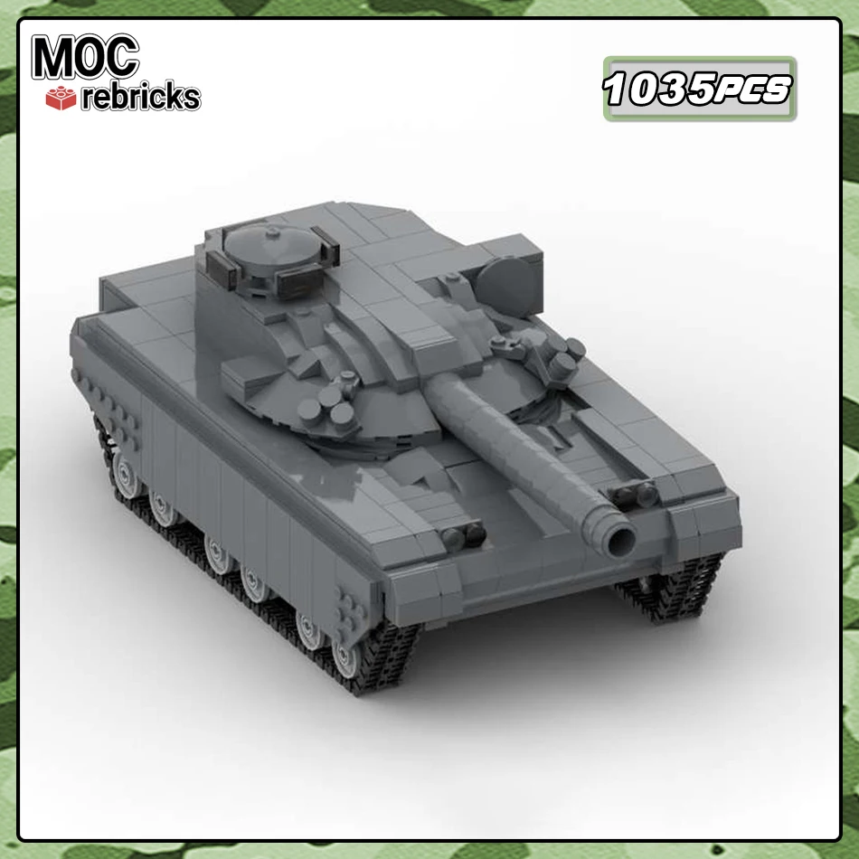 Military Weapon Series Building Blocks British FV4201 Chieftain Main Battle Tank Model High-tech Creative Bricks Toys Kids Gifts