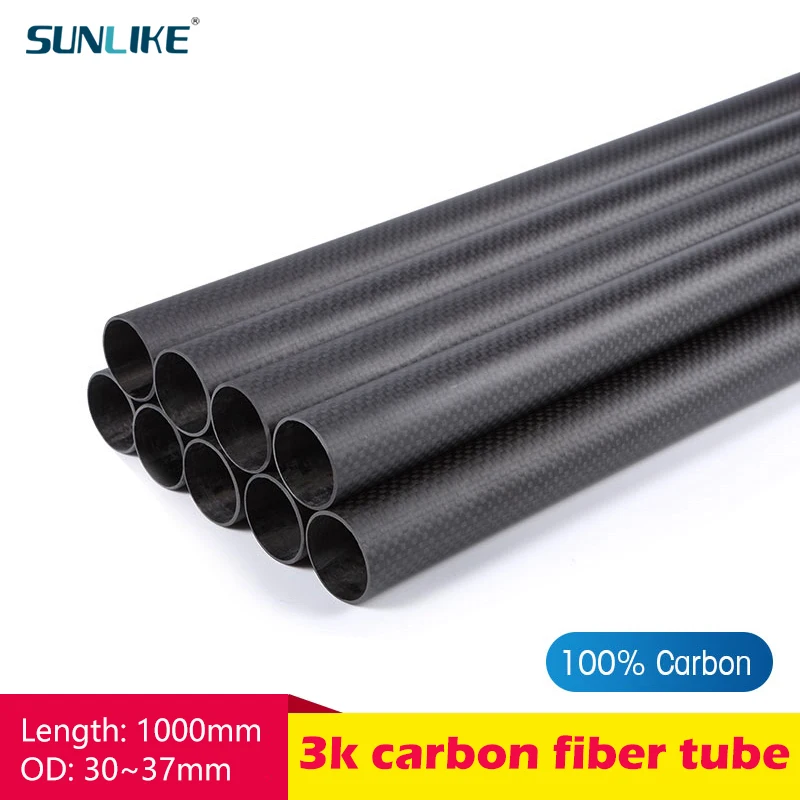 1 PCS Length 1000MM Carbon Fiber Tube Diameter 30mm 32mm 33mm 34mm 35mm 37mm For RC Model Aircraft Drone Accessories