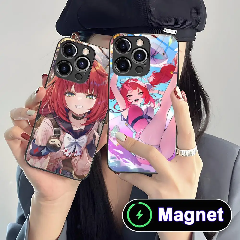 

Чехол для телефона ZZZ Ukinami Glass MagSafe для iPhone 17 16 15 14 13 12 11 Air Pro Max Plus Mini, цветной