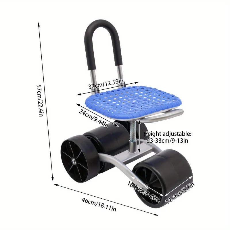 

Регулируемая высота 360° ° Вращающийся садовый табурет с наколенником и колесиками — мобильное садовое сиденье для сидения на коленях