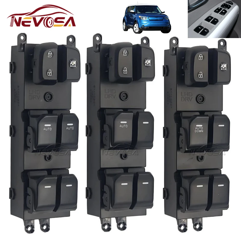 93570B2000CA For Kia Soul 2014 2015 2016 2017 2018 2019 Power Window Control Main Switch Glass Lifter Button Left Hand Driver