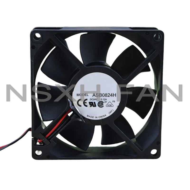 Ventilador de refrigeração de 2 fios, 8cm, 8025mm, asb0824h, 24v, 0.12a