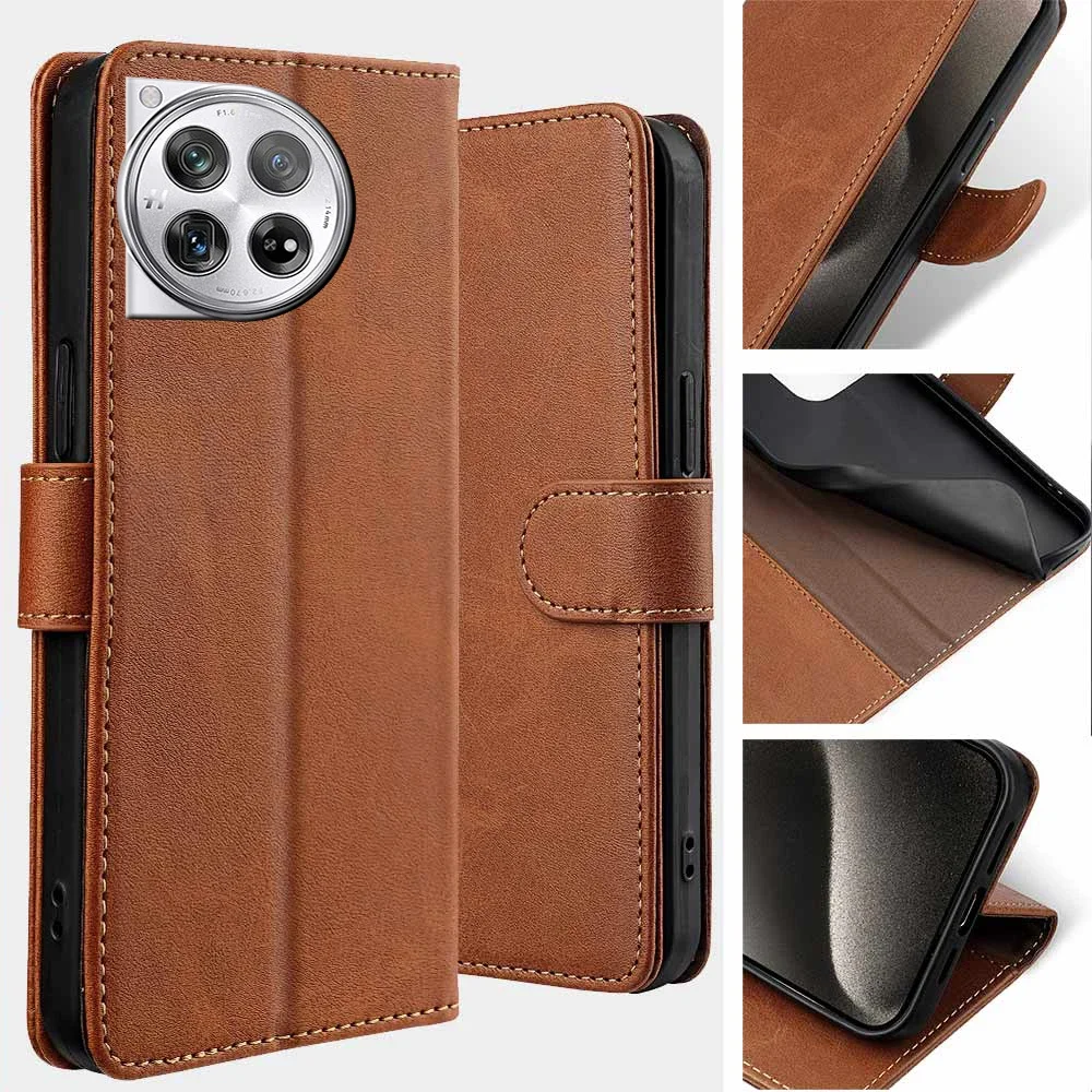Business Book Style RFID Multi Card Cover For Oneplus 12 12R 11 11R 10 Pro 10T Magnetic Buckle Leather Flip Phone Case Coque