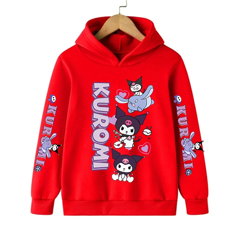 funny kids Streetwear kuromi Children's Hoodie Cute Children Sweatshirt Manga Clothes Kid Girl Boy Top Hoody