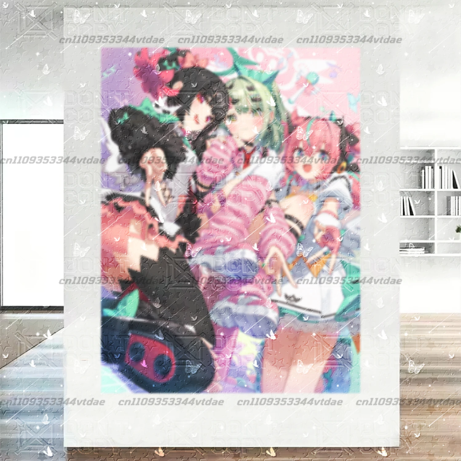 zzz Nicole Corin Idol Squad Wall Tapestry, Vibrant Anime Game Character Print Aesthetic Teen Gamer Room Home Decoration