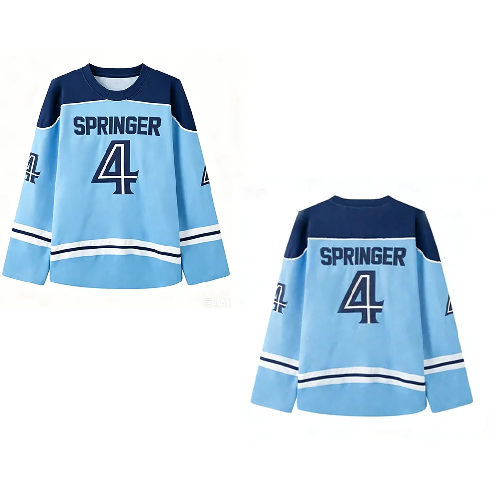 NEUES Eishockey-T-Shirt mit lockeren langen Ärmeln, Herren-Team-Trainings-Eltern-Kind-Eishockey-T-Shirt, modische Straßen-Trikots
