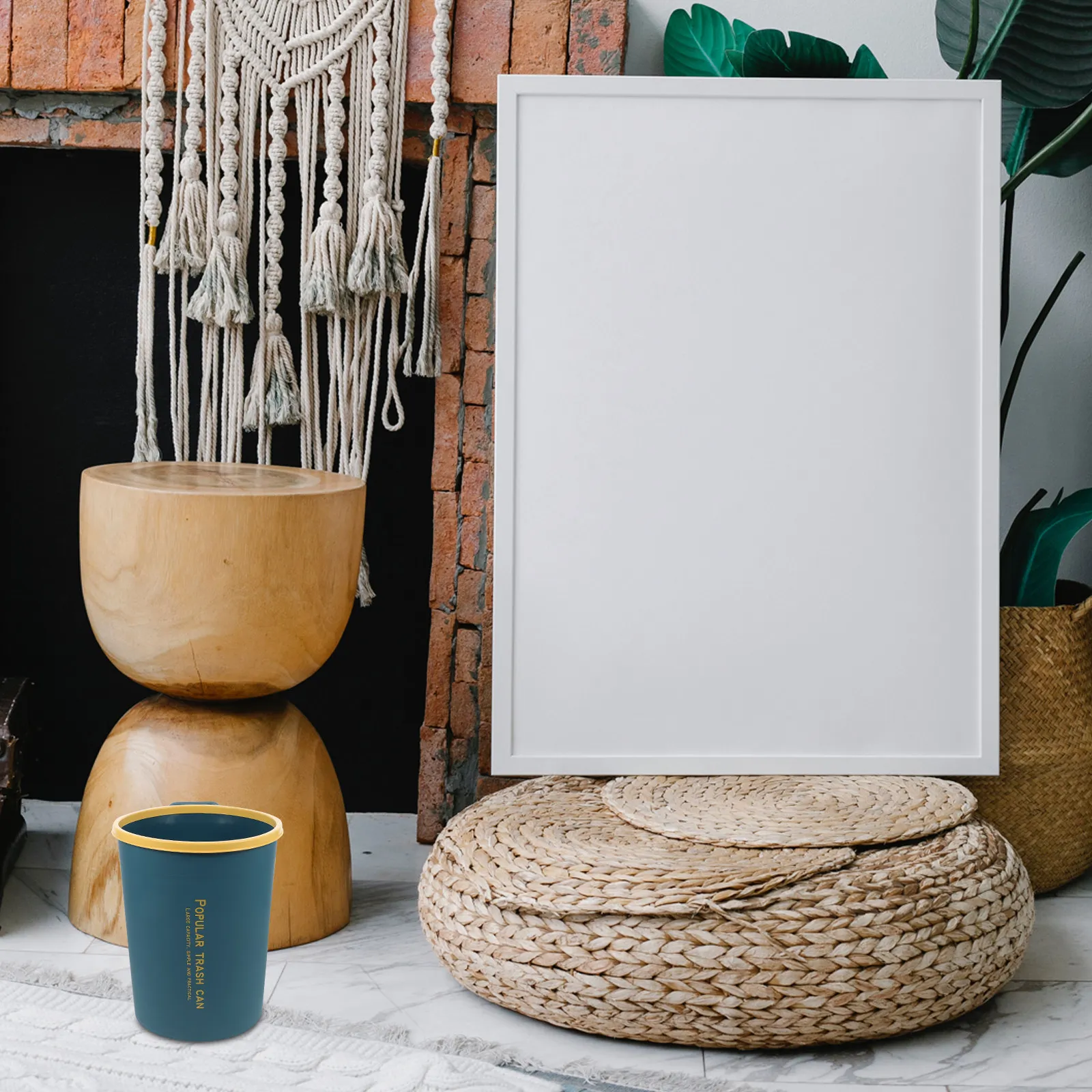 

1Pcs Stylish Simple Design Trash Can Large Capacity Easy Clean Reusable Waste Storage Bin for Home Bathroom Kitchen Bedroom