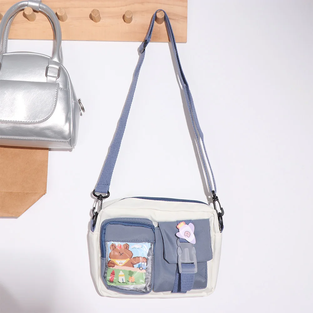 

Прозрачная сумка через плечо из ПВХ, балетный стиль, большая вместимость, Harajuku, маленькая квадратная сумка, сумка для хранения, студенческая сумка через плечо