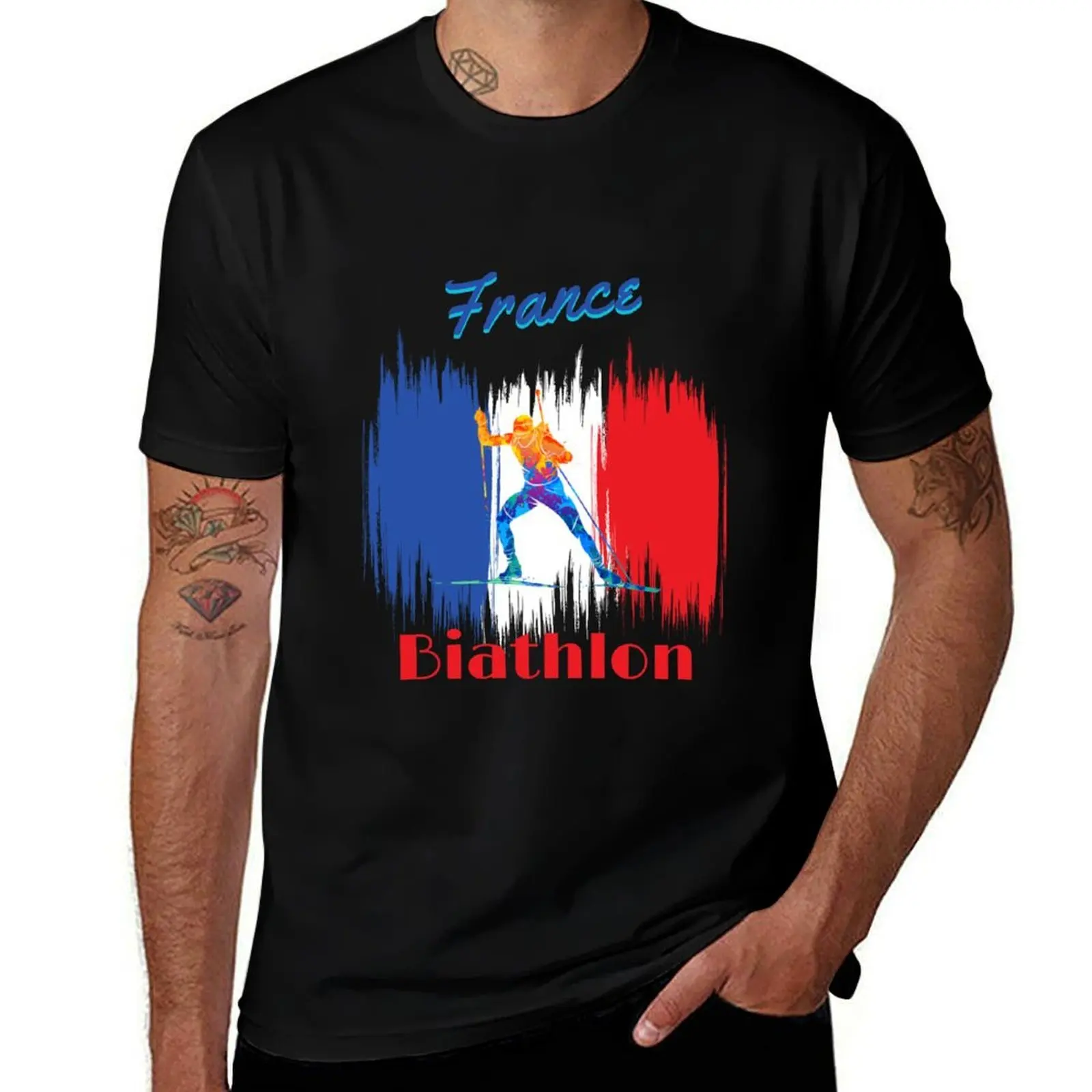

France biathlon wintersport T-Shirt Breathable Basic Cotton T-Shirt