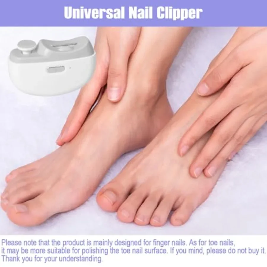 2 in 1 Electric Nail Clipper with Automatic Polishing and Light for Baby Adults Seniors USB Rechargeable Nail Trimmer with Dual