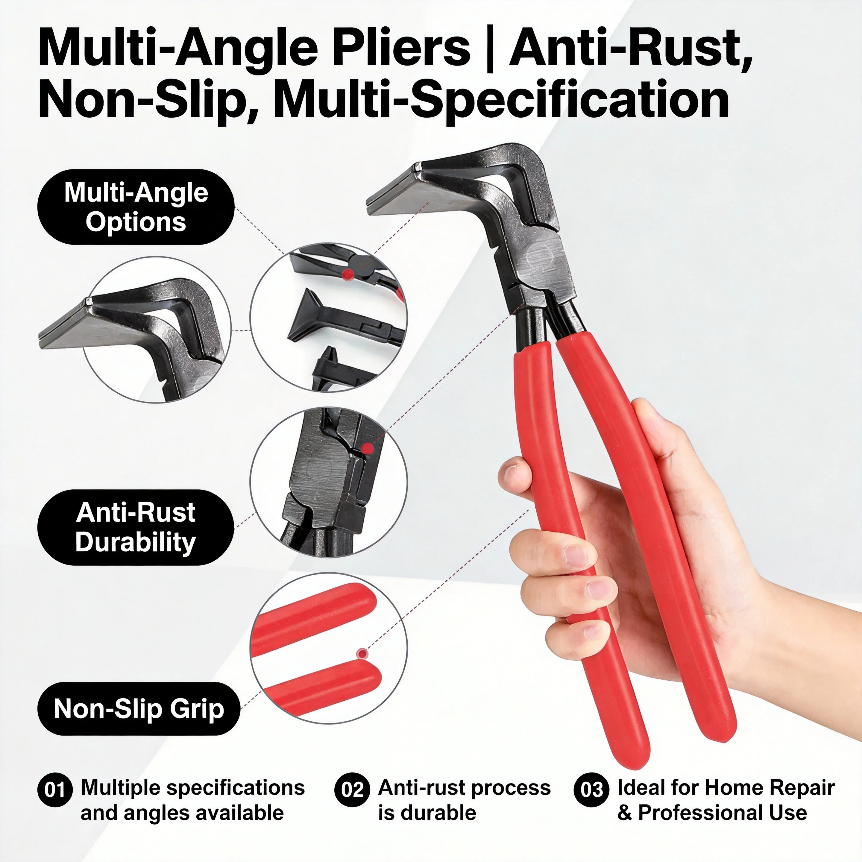 

Premium 90° Sheet Bending Pliers - Non-slip Handle, Carbon Steel Metal Shaping Tools with Multi-Angle Jaw and Flat Jaw Design