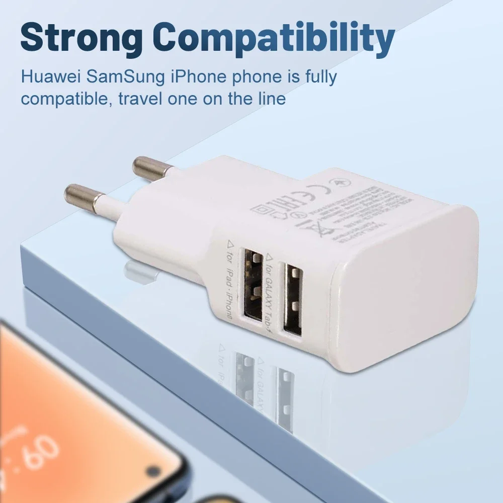 携帯電話充電器電気ソケット旅行スマートマッチング充電器アダプタースマートフォン用-5v-ポータブルデュアル-usb-電源アダプター
