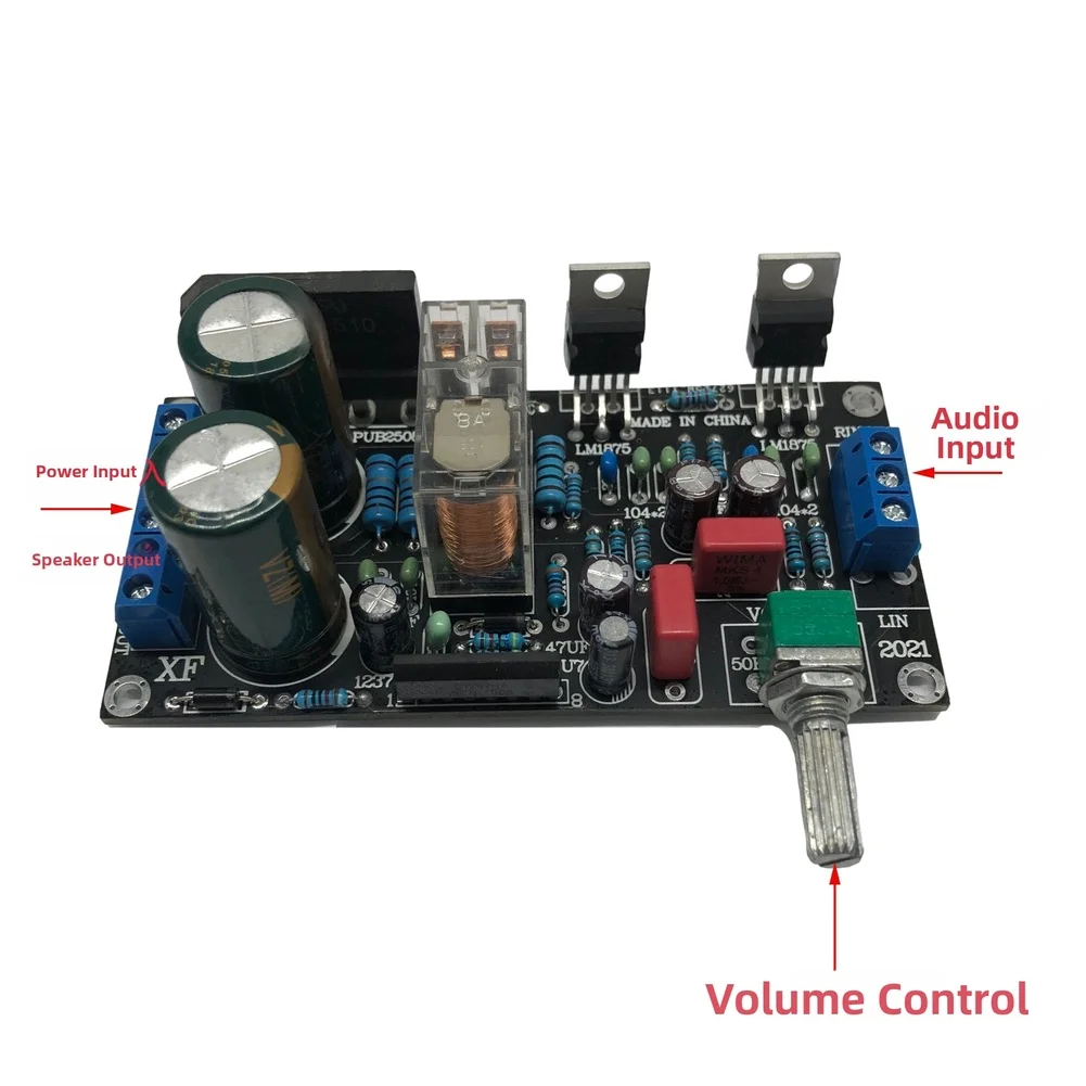 2.0 Dual Channel Audio Board LM1875T with Speaker Protection and Adjustable Volume for Noise-Free Audio Experience
