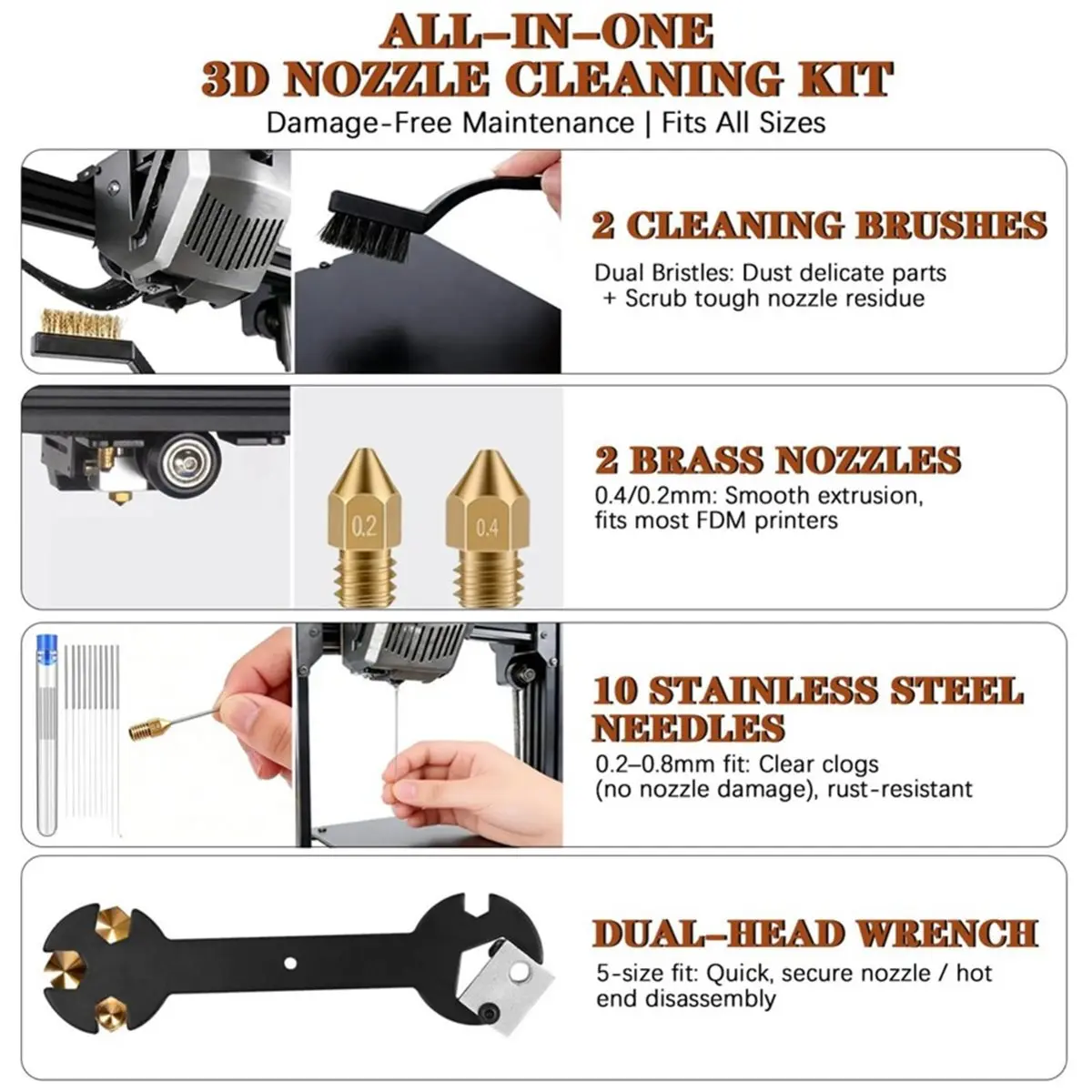 66Pcs 3D Printer Tools Kit for /SLA Printers Deburring Tool, Scrapers, Brushes, Hand Drill, Tweezers & More