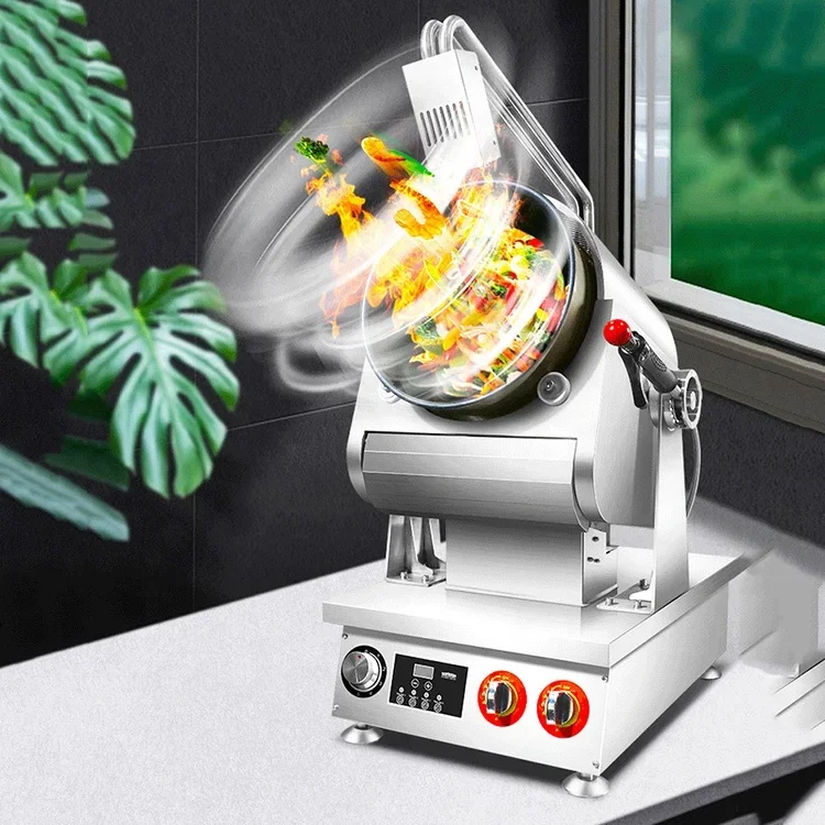 Robot de cocina de Gas completamente automático equipado con restaurante, cocina multifunción, máquina de cocina para freír