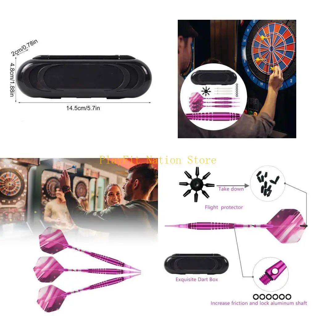 

242F Soft Tip Darts PET Flight Aluminum Darts Shafts Brass Barrels with Box, Soft Tip