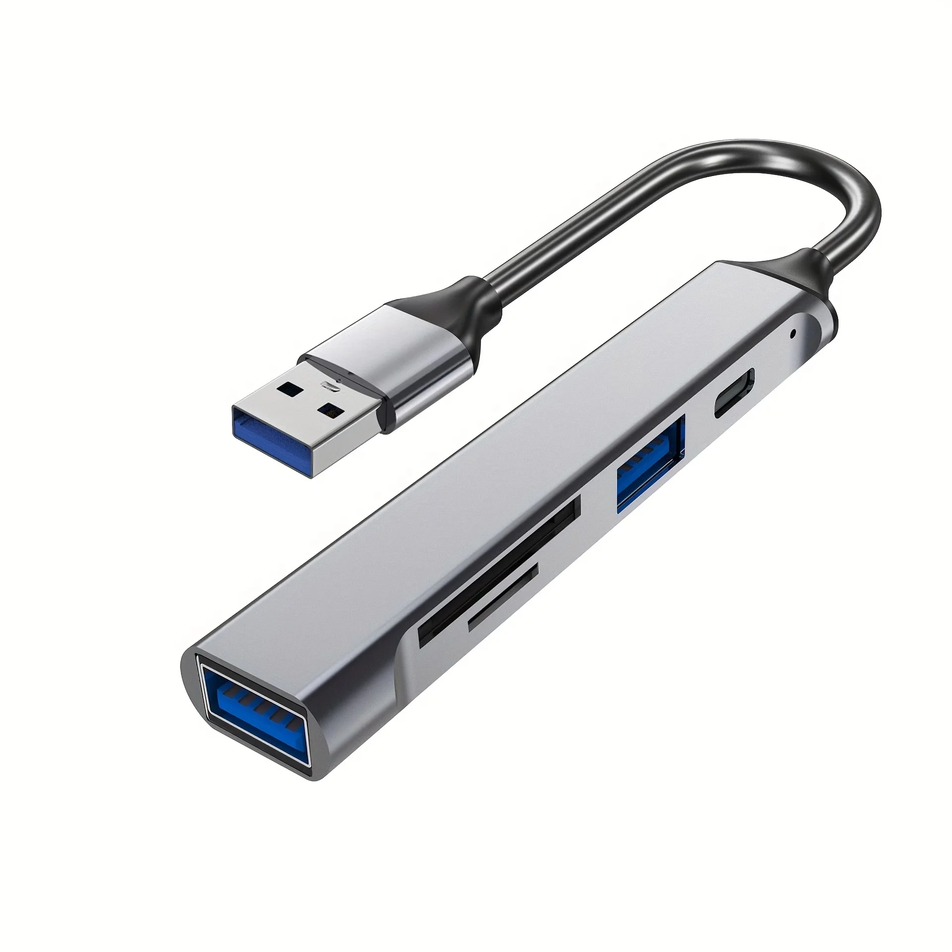 5-in-1 USB-C SD Card Reader, USB 2.0 Type-C Data, USB 3.0 TF SD Expander, High-Speed Data Transfer, Plug and Play