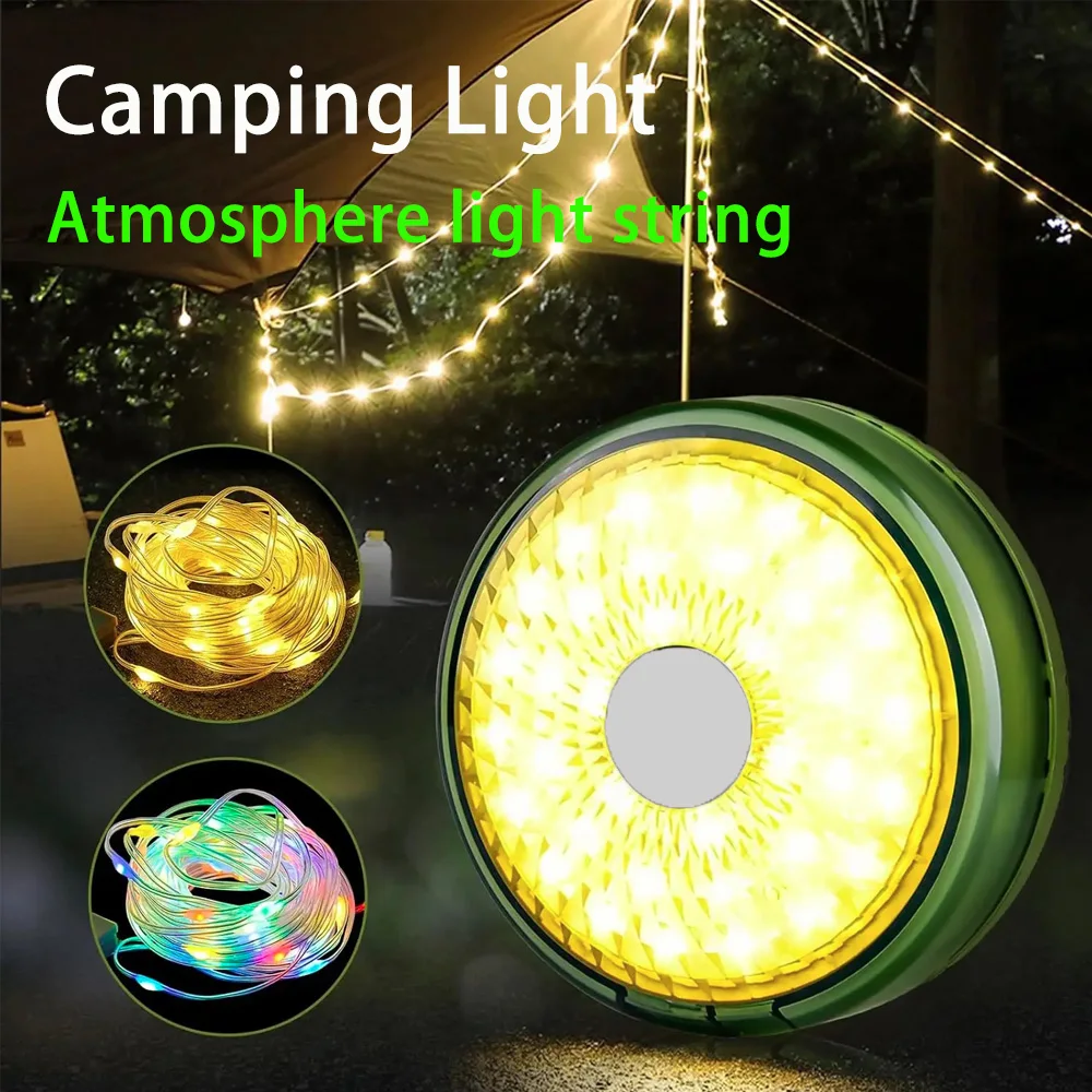 Multi Functional Outdoor Camping Light With Atmosphere String Light Warm and Colorful Festive Lights Equipment Tent Light