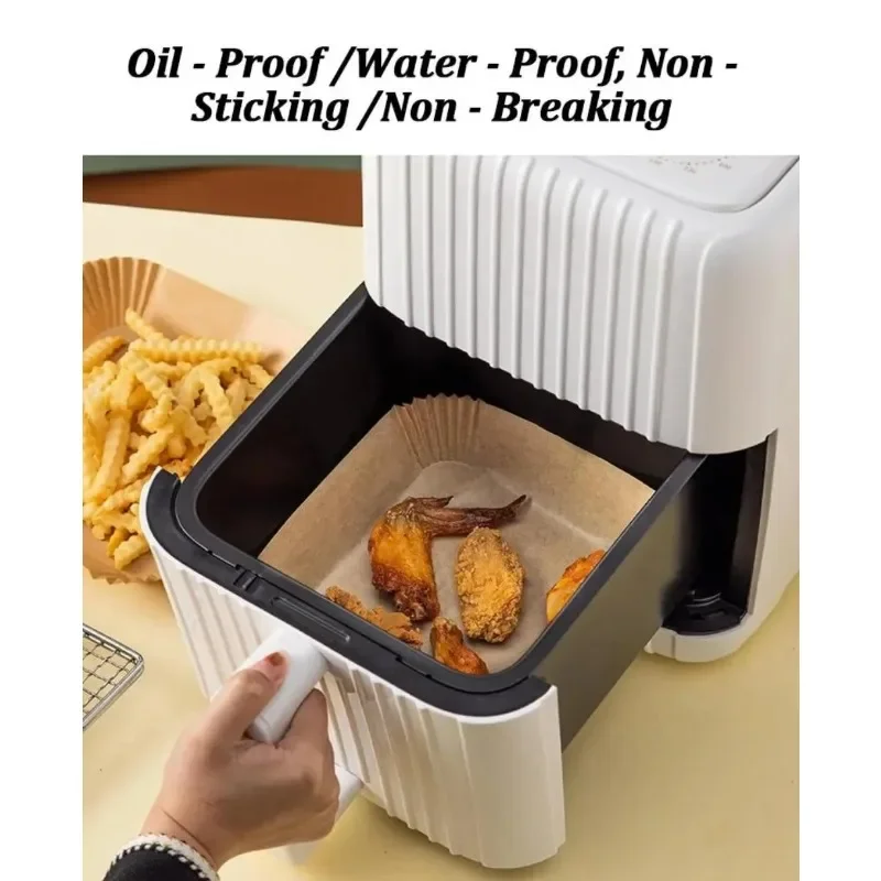 Large Paper Air Fryer Liner for Fat Fryer Greaseproof Paper Tray Baking Supplies Non-stick Baking Mat Oven Airfryer Bakeware Bar