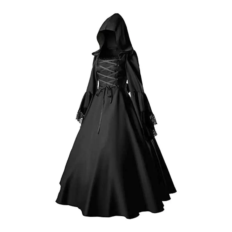 Gothic Sle Lange Rok Renaissance Cosplay Kostuum Halloween Dans Par Outfit Grote Maat Etnische Podium Dameskleding