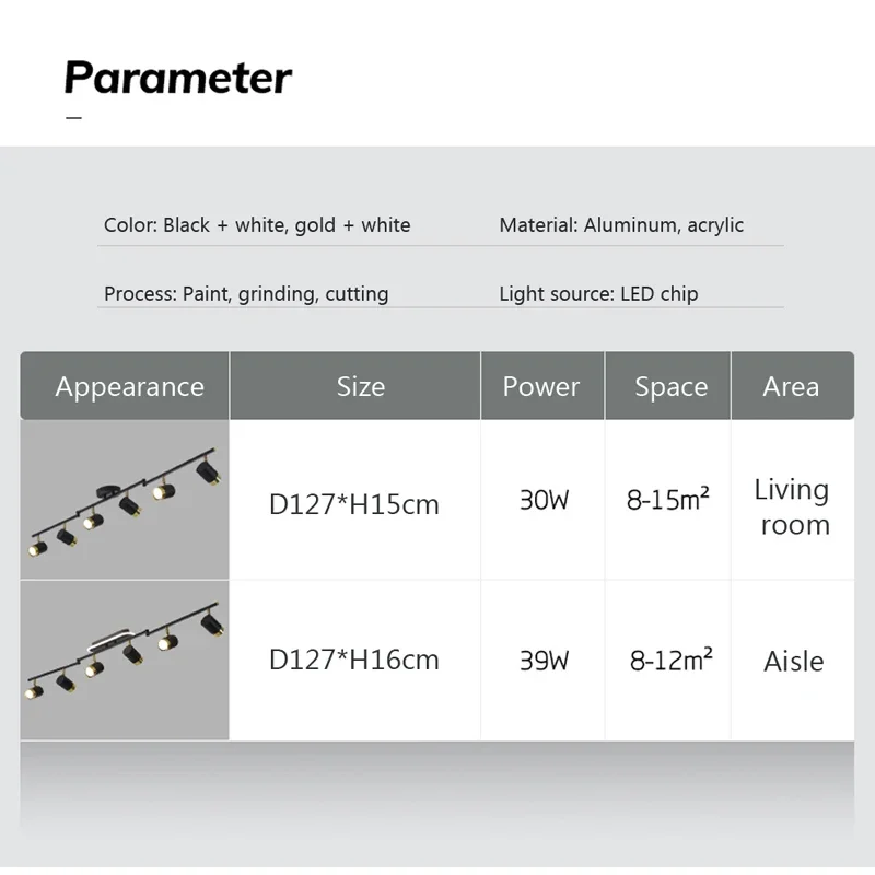 Imagem -04 - Modern Strip Led Teto Lâmpada Holofotes para Hall Sala de Estar Quarto Corredor Vestiário Decoração Interior Luminária Multihead