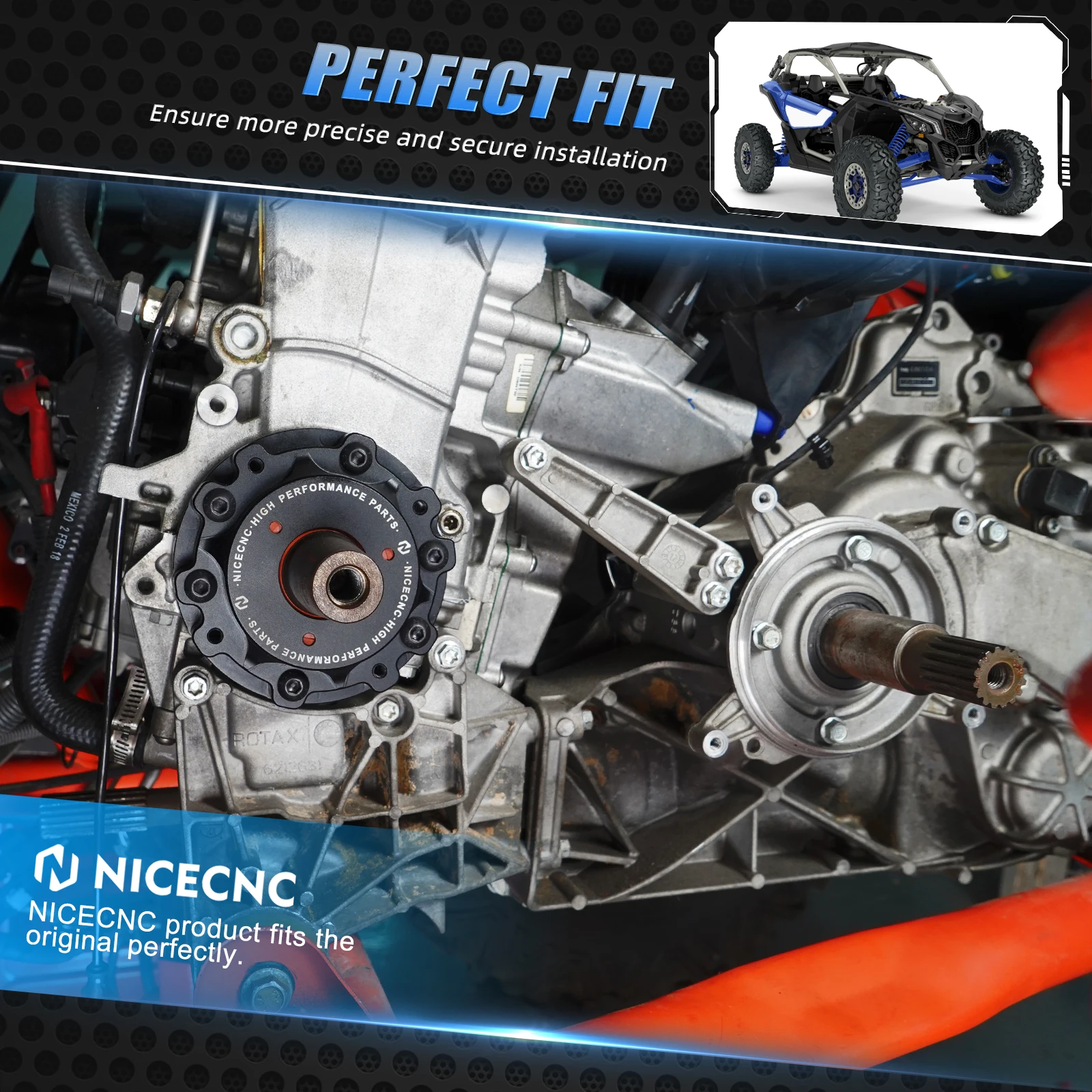 NICECNC Engine PTO Cover Shaft Guard UTV For Can Am Maverick X3 R RR Max 4x4 Turbo DPS XRC Aluminum UTV Accessories