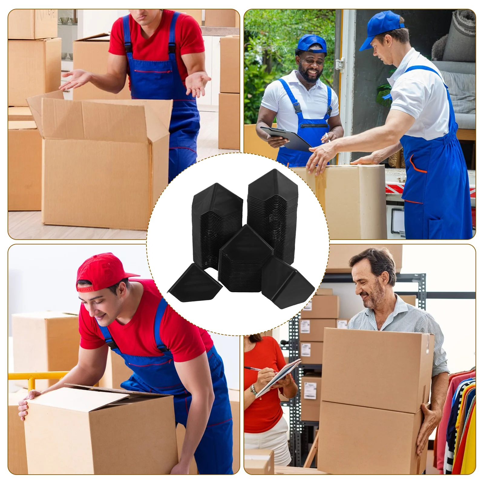 ตัวป้องกันมุมกล่องพลาสติก 100 ชิ้น สำหรับป้องกันการกระแทก ใช้สำหรับบรรจุภัณฑ์ กล่องกระดาษ เฟอร์นิเจอร์ และการขนย้าย