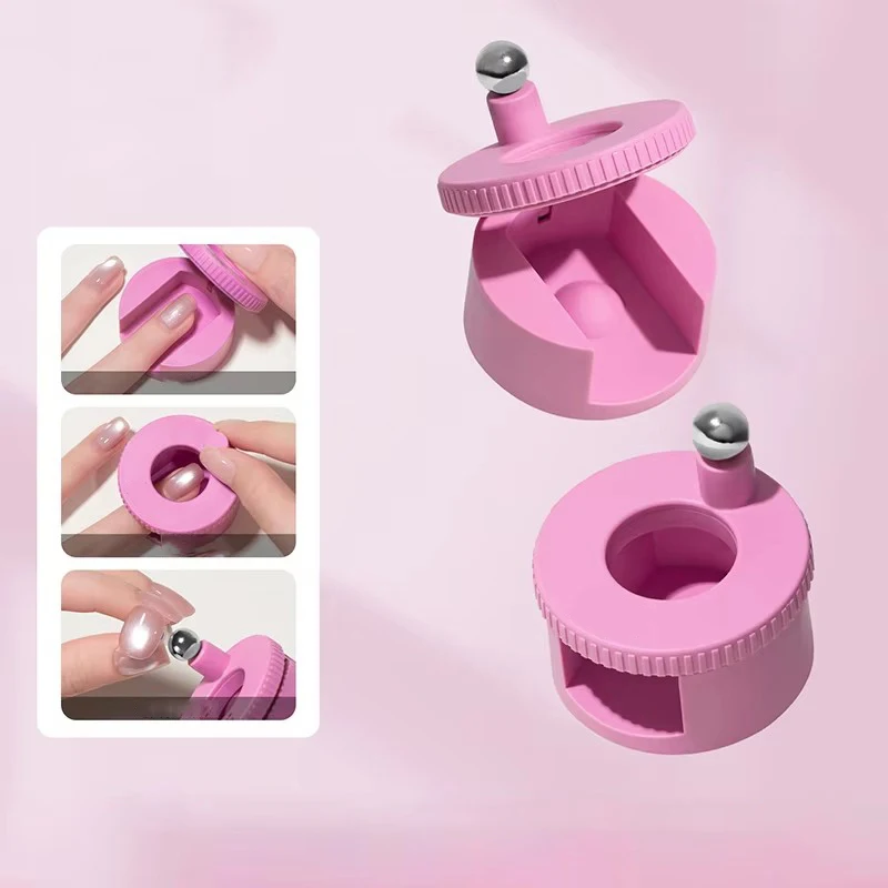 Rotating Cat Eye Magnet Simple to Operate Glass Bead Effect Flower Pattern Support Nail Art Tool For Gel Nail Polish