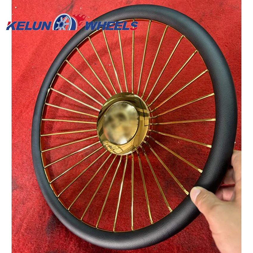 Steering Wheel Gold/chrome spoke rims