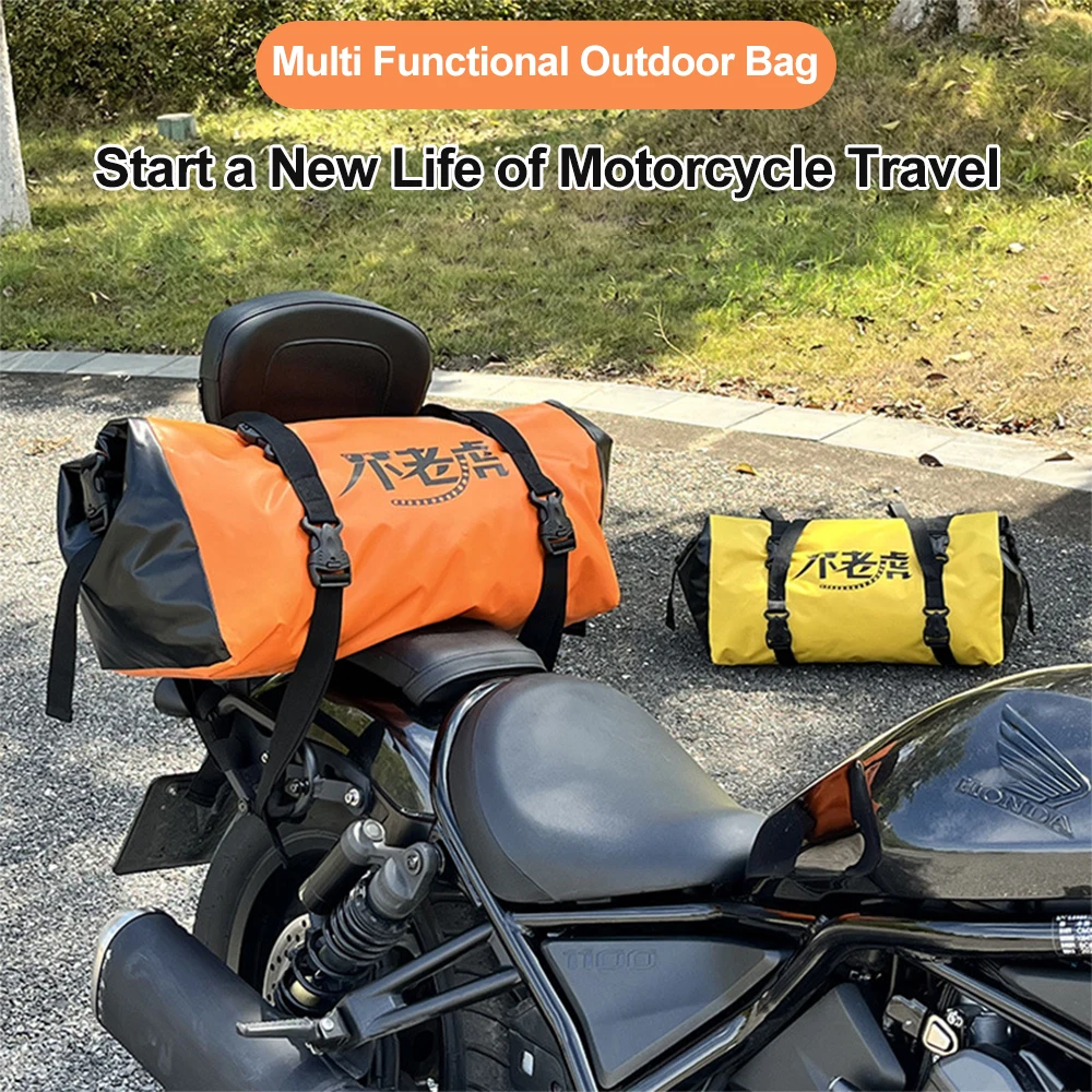 Motorcycle Waterproof Tail Bag Travel Outdoor Dry Luggage Roll Pack Bag 68L Motorbike Luggage Backpack Motorcycle Seat