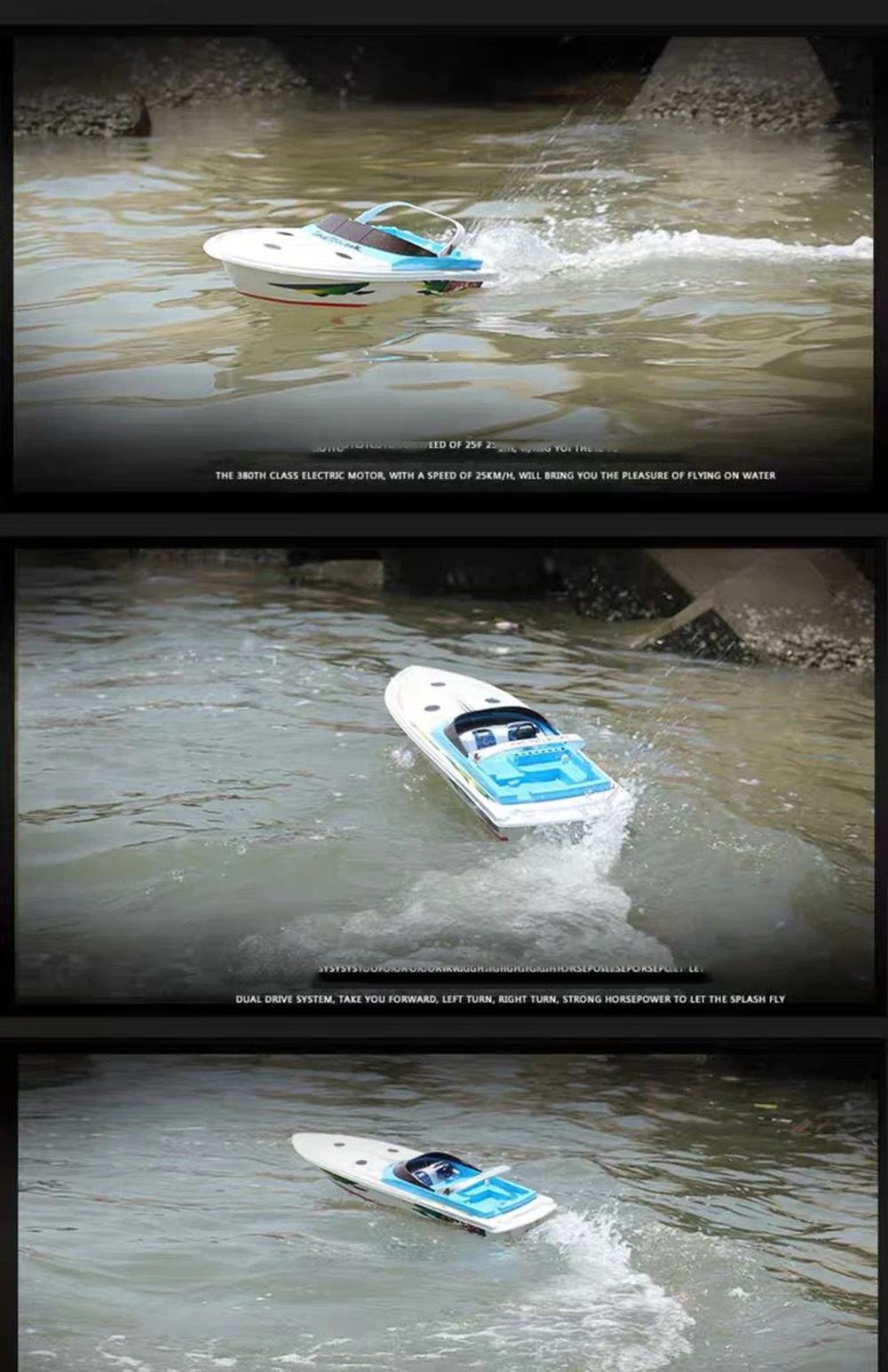 A super large remote-controlled yacht with two electric motors driving a high-speed 25km/h 2.4G remote-controlled boat model, 68