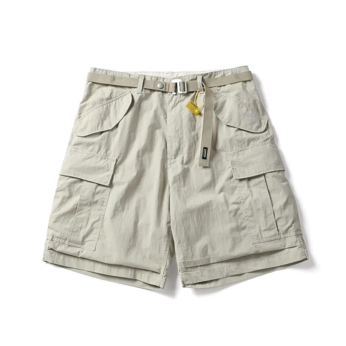 Japanese Summer Lightweight 70/30 Breathable Quick-Dry Cotton Loose Fit Cargo Shorts for Men Casual 5-Point Shorts with Belts