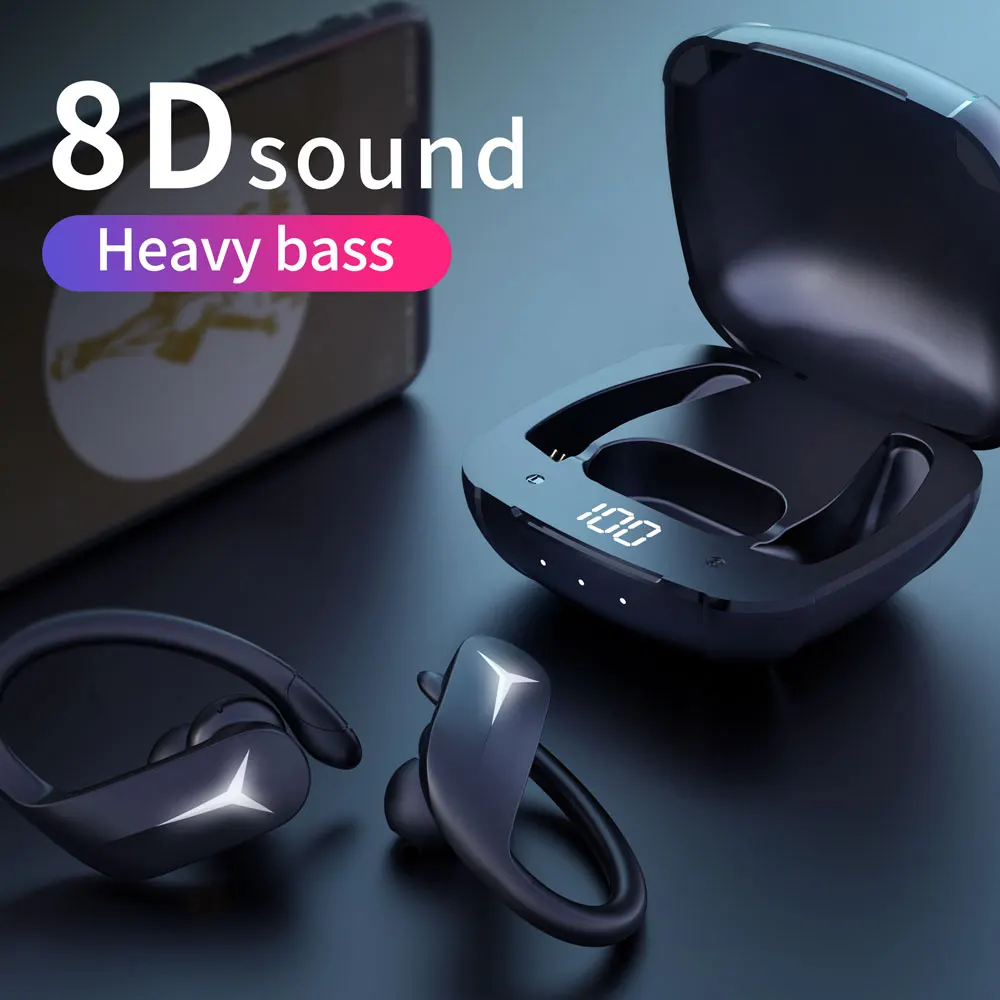 Cyboris 8D Sound HIFI Bass Smart Wireless Sports Headset Waterproof and Sweat-resistant Heasphone BT5.0 Touch Control