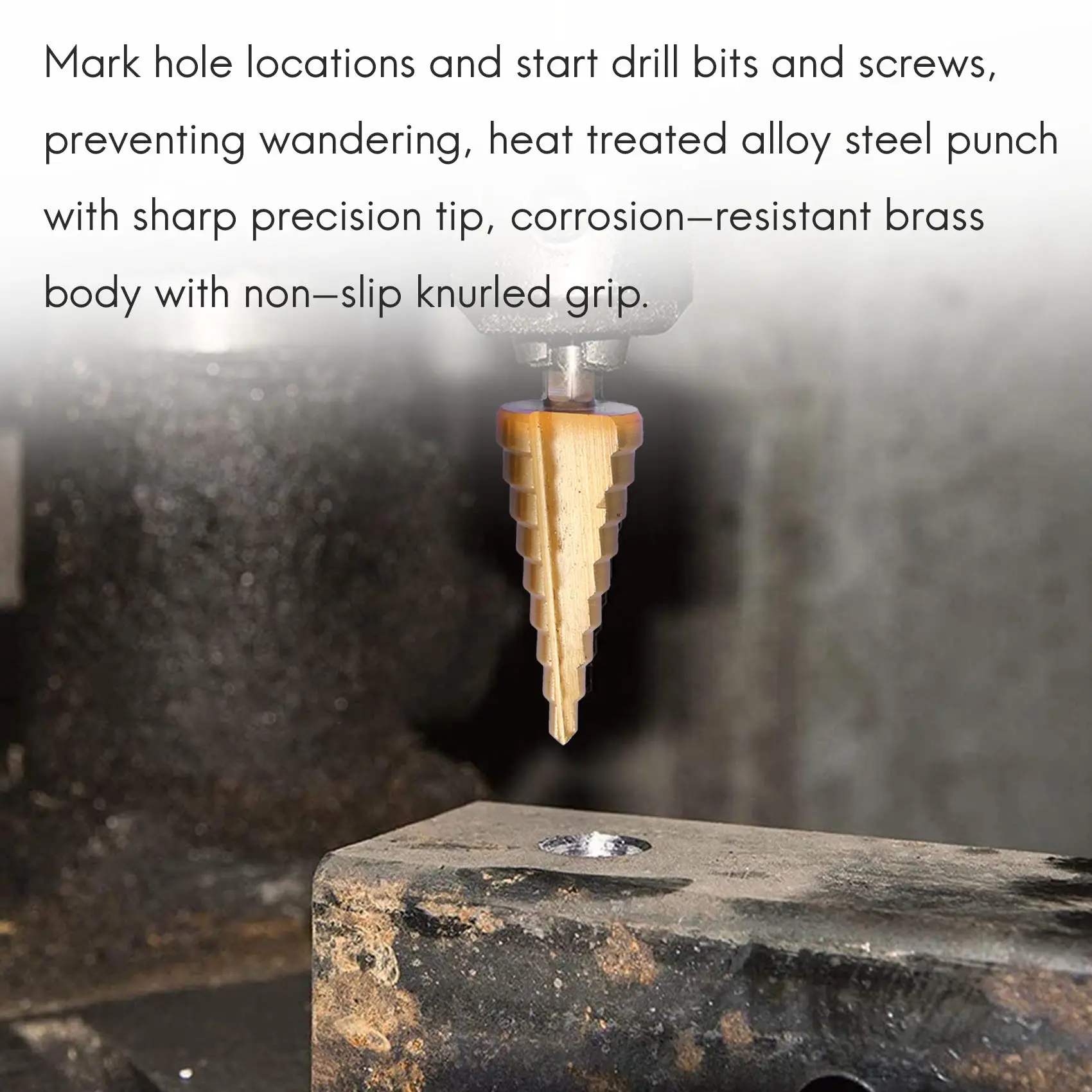 3 pcs HSS Titanium Step Drill Bit Set & 1 pcs Automatic Center