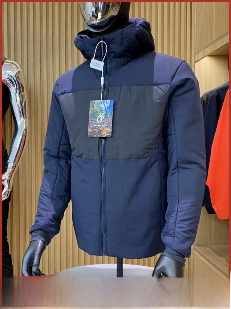 

Мужская уличная зимняя повседневная хлопковая куртка с капюшоном, водонепроницаемая, теплая, с капюшоном, универсальный цветной дизайн, длинное украшение на молнии све