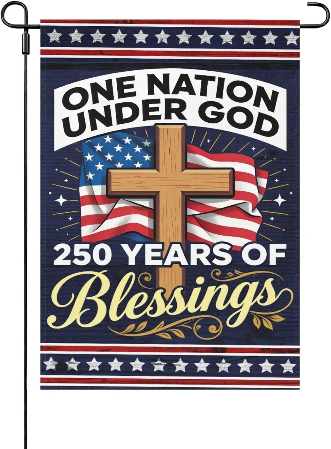 250 Years Commemorative USA Garden Flag, 1776-2026 Patriotic Double-Sided Eagle Banner, 250th Anniversary 12 x 18 Inch Flag MMZ