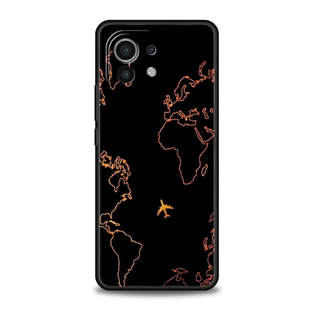 Cartoon World map scenery direction Case For Xiaomi 14 13T 12T Pro 12 13 11 Ultra Mi Note 10 Lite 10T 5G Pro 11T 11i 9T Cover
