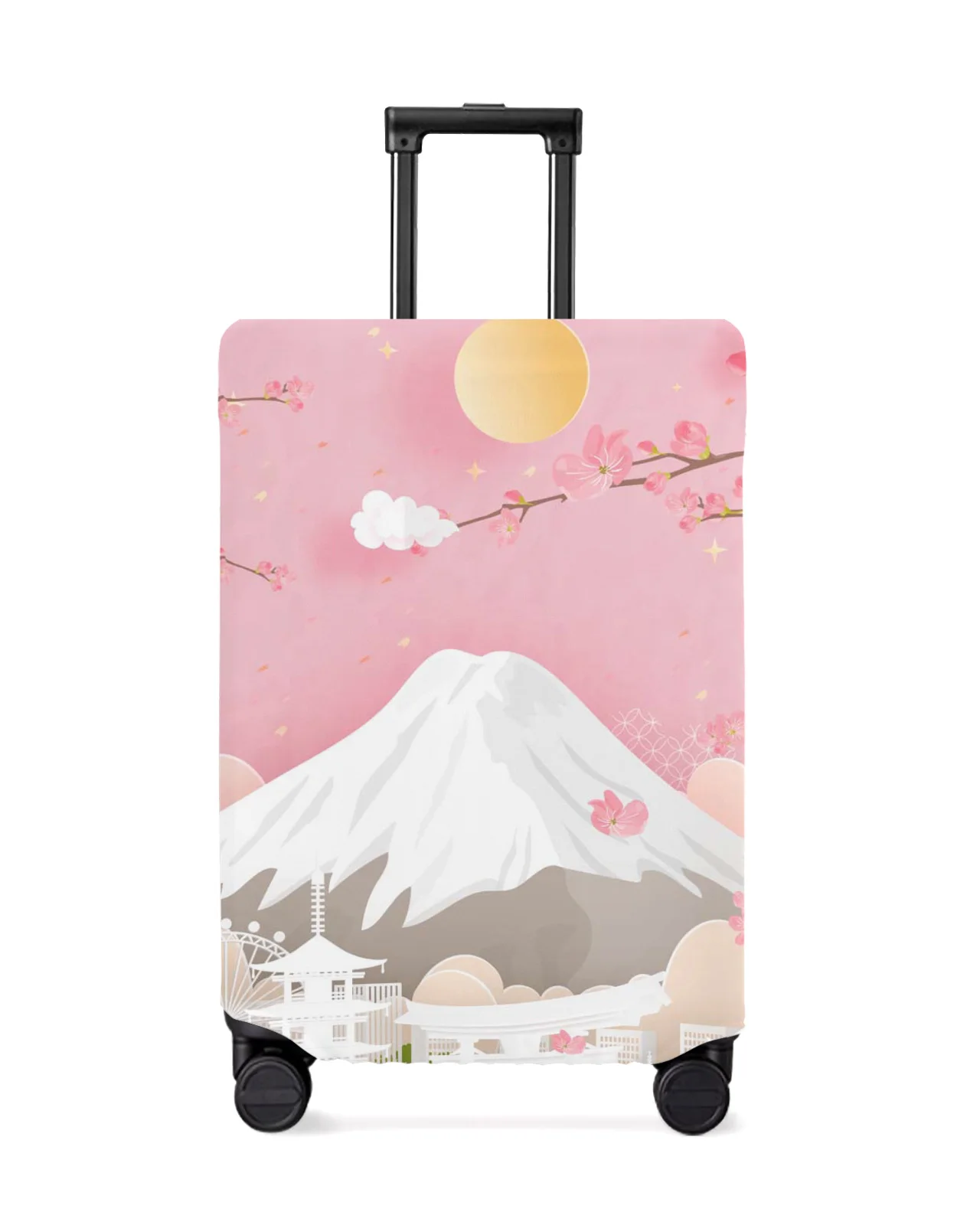 Mountain Peach Blossom Sun Travel Luggage Cover Elastic Baggage Cover For 18-32 Inch Suitcase Case Dust Cover Travel Accessories