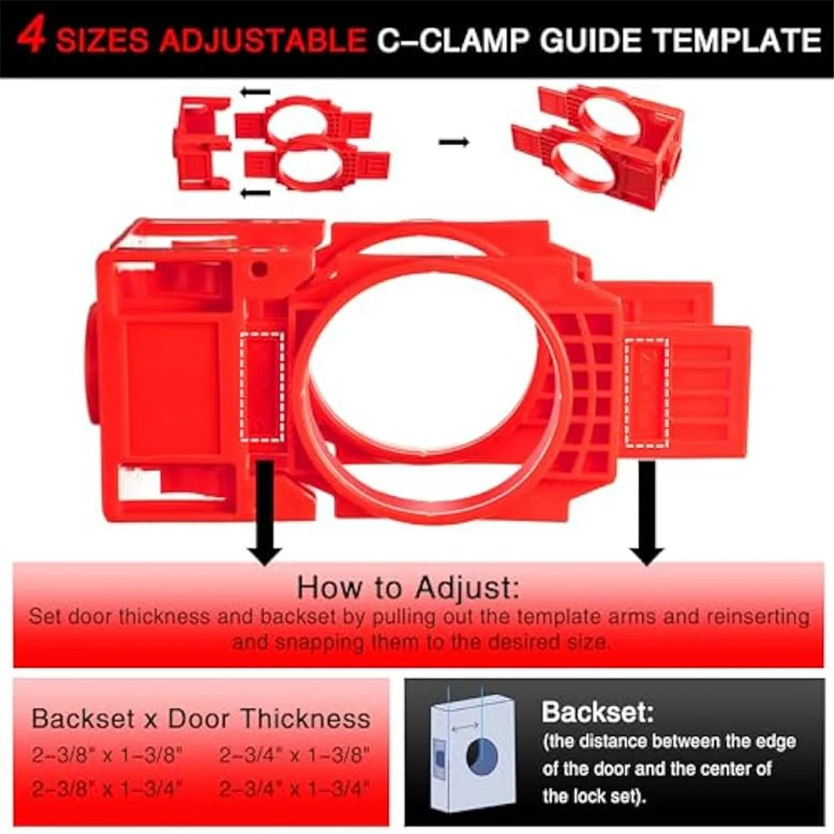 Door Lock Installation Kit,Door Hole Drilling Kit for Wooden Doors,Door Lock Hole Saw Door Knob Installation Kit