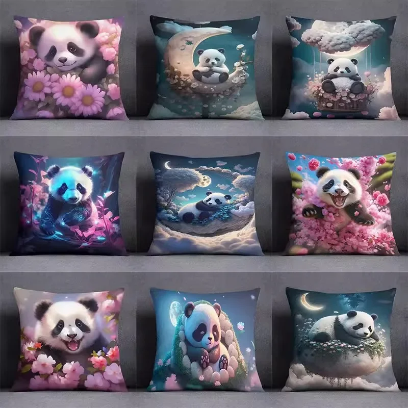 Lovely National Treasure Panda Pillowcase Dormitory Decoration Office Living Room Sofa Home Pillowcase