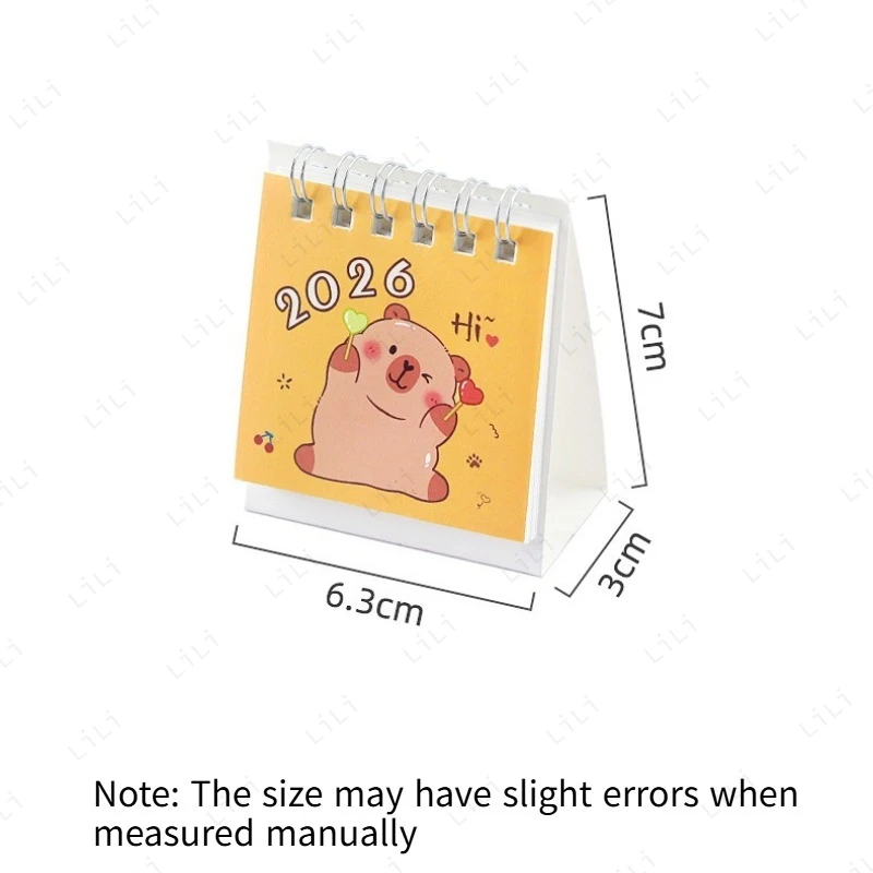 2026 Mini Simple Calendar Panda Capibala Calendar Cartoon Creative Ornament Student Exchange Small Gifts Desktop Decoration